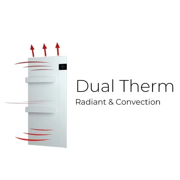 Radiador Calienta Toallas ONSEN vertical infrarrojo + calefactor 750W Bajo  consumo Radialight